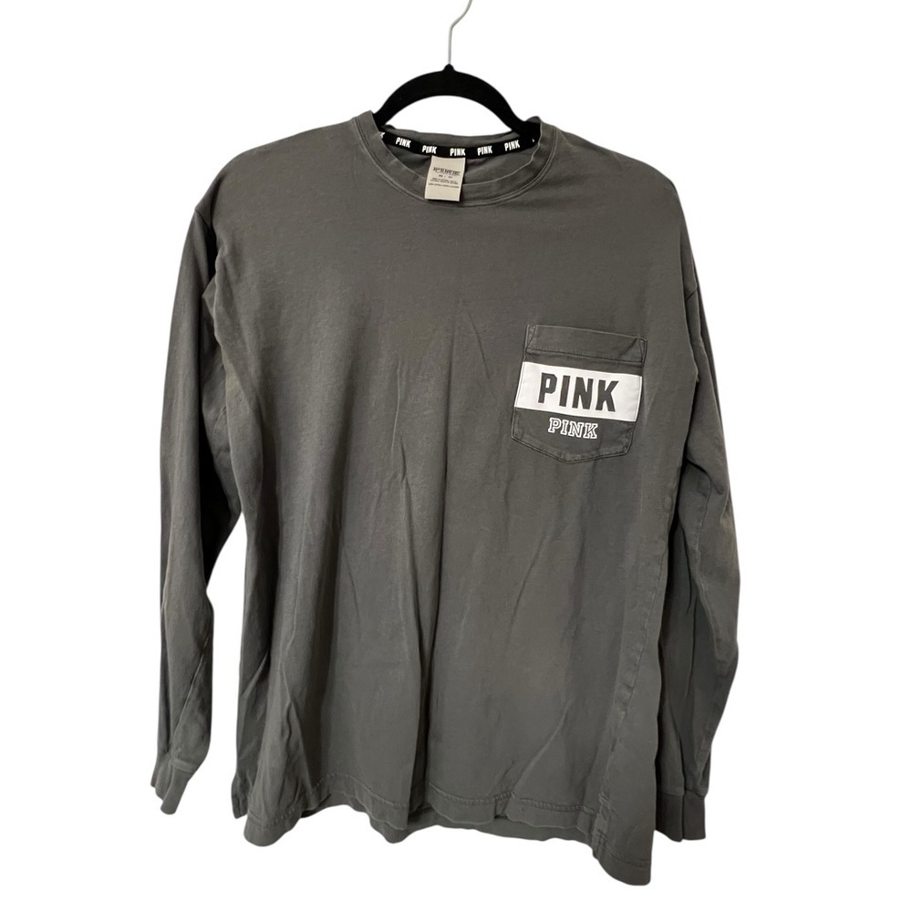 PINK Victoria's Secret Gray Long Sleeve Shirt - Picture 4 of 4